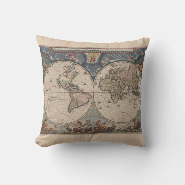 Coussin Carte du monde antique : Art de la cartographie hi (Recto)