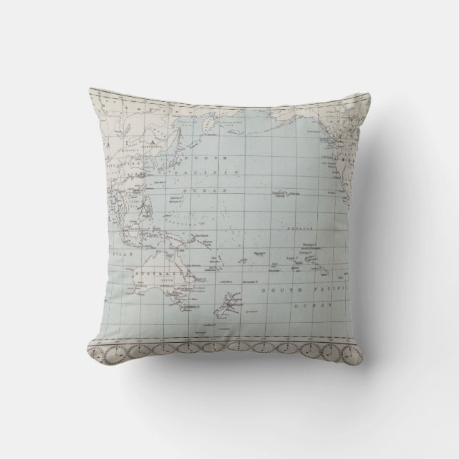 Coussin Carte du monde sur la projection de Mercator (Recto)