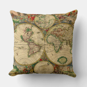 Coussin Carte du Vieux Monde