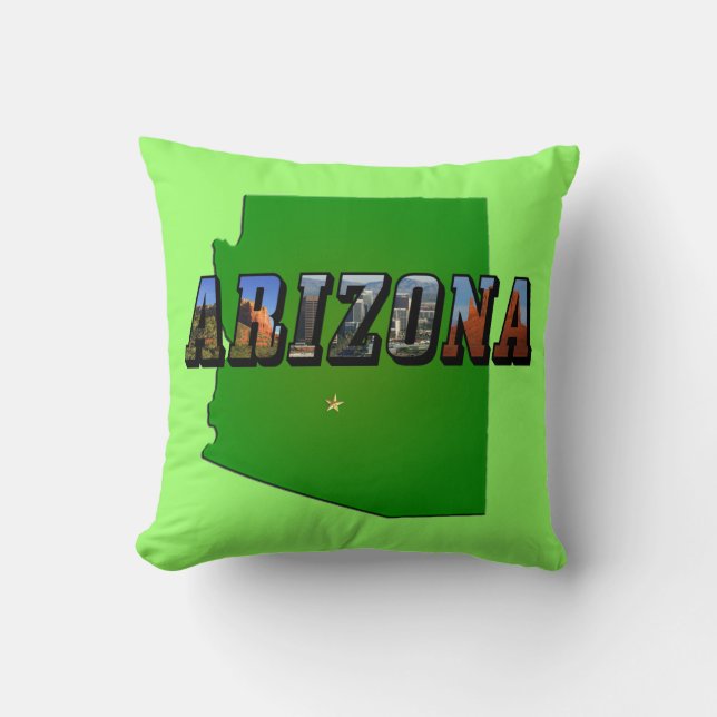 Coussin Carte et texte de l'image de l'Arizona (Recto)
