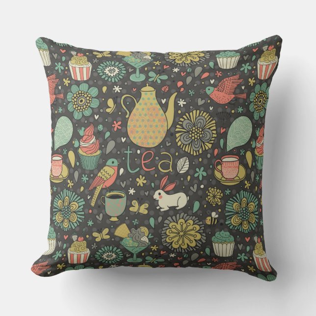 Coussin Carte lumineuse savoureuse de thé (Recto)