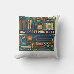 Coussin Carte mère d'ordinateur vintage des années 80 "Ali