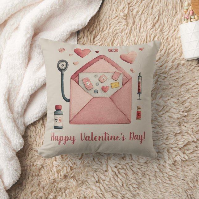 Coussin Carte postale de conception de la Saint-Valentin d (Couverture)