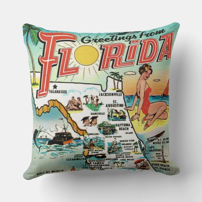 Coussin Carte postale Floride (Verso)