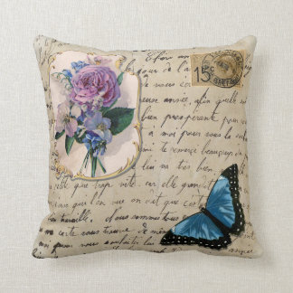 Coussin Carte postale française vintage