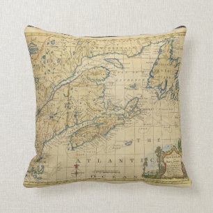 Coussin Carte Thomas Kitchin de la Nouvelle Angleterre