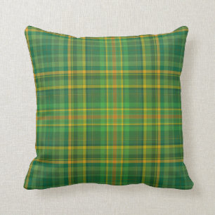 Coussin Carte verte irlandaise (Tartan) personnalisée