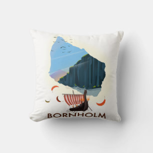 Coussin Carte Viking de l'île de Bornholm