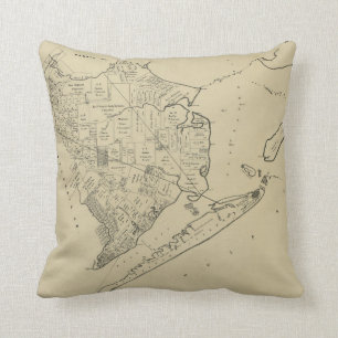 Coussin Carte vintage de Galveston le Texas (1892)