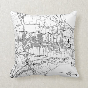 Coussin Carte vintage de Kilkenny Irlande (1780)