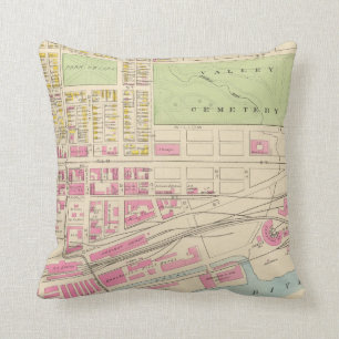 Coussin Carte vintage de Manchester NH (1892) (2)
