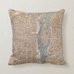 Coussin Carte vintage de Paris (1550)