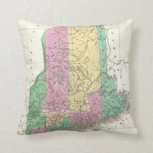 Coussin Carte vintage du Maine (1827)