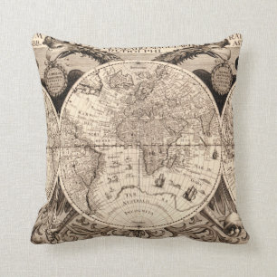 Coussin Carte vintage du monde