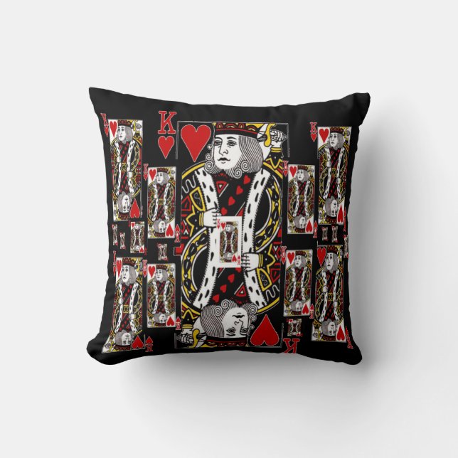 COUSSIN CARTES DE JEU DE ROI OF HEARTS CASINO DE ZAZZLE (Recto)