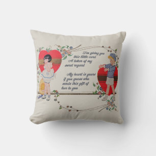 Coussin Cartes de la Saint-Valentin Antiques Victoriennes 