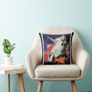 Coussin Cartes de mémoire Vibes d'automne Unicorne Poster