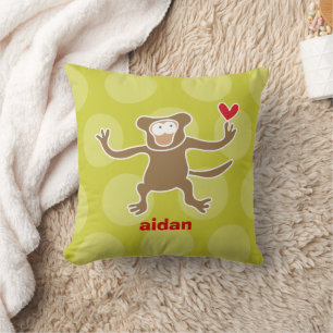 Coussin Cartoon Brown Singe Aimer Points Amusants Enfants