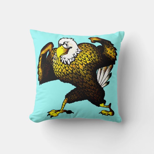 Coussin Cartoon Combattre l'aigle (Recto)