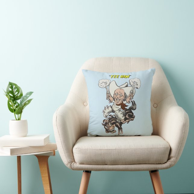 Coussin Cartoon cowboy tir pistolets équitation art (Chaise)