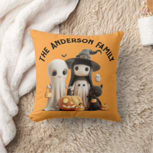 Coussin Cartoon mignon sorcier fantôme Citrouilles famille