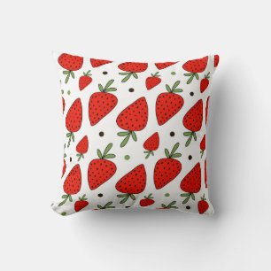 Coussin Cartoon Red Strawberries Motif sans couture