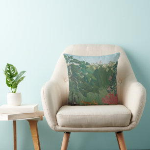 Coussin Cascade d'Henri Rousseau, Art Vintage