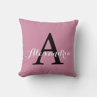 Coussin Cashmere Rose Soft rose uni couleur Monogramme