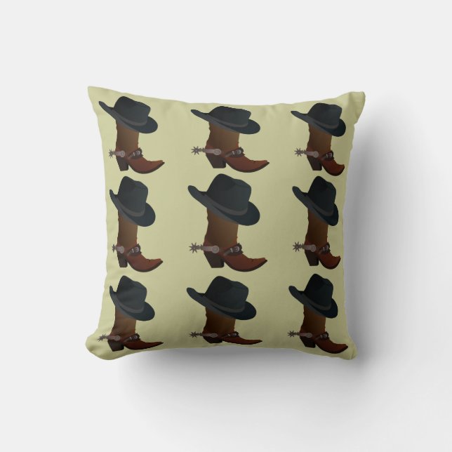 Coussin Casquette de bottes de cowboy et pays de dents (Recto)