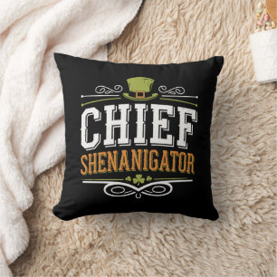 Coussin Casquette de lutin chanceux du chef rétro Shenanig