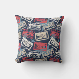 Coussin Cassettes Vielles Musique Vintage sans couture