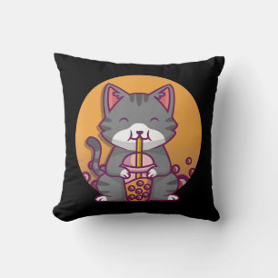 Coussin Cat Boba Tea Bubble Tea Anime Kawaii Neko Toxits G