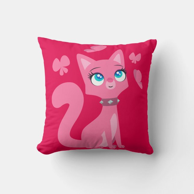 Coussin Cat et Butterflies (Recto)