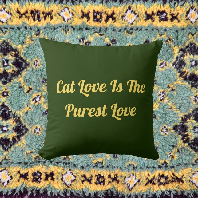 Coussin Cat Love Purest Personnaliser mignon Citation drôl (Créateur téléchargé)