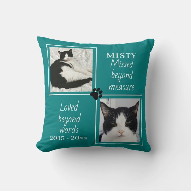 Coussin Cat Memorial Manqué au-delà de la mesure Photo per (Recto)