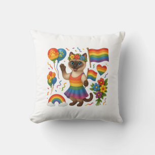 Coussin Cat Pride Paws Pride d'inspiration chat LGBTQ
