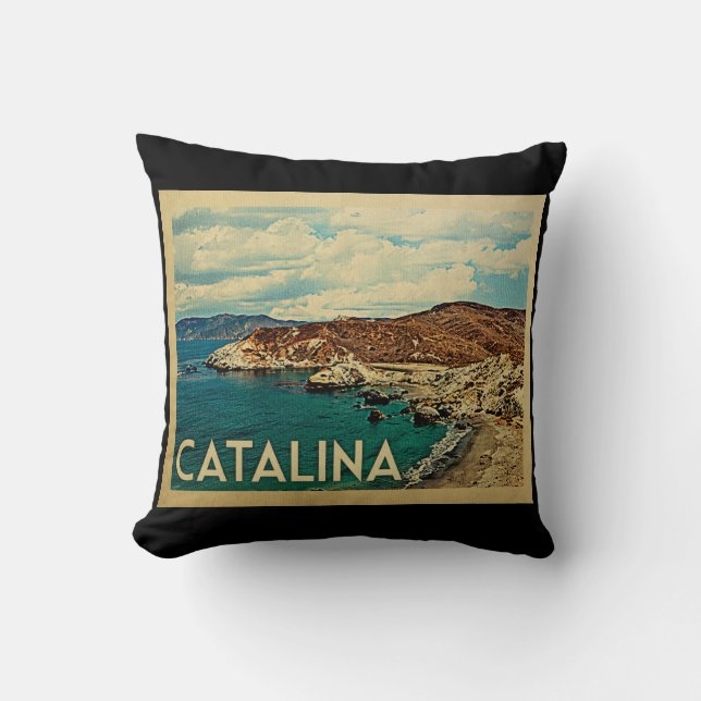 Coussin Catalina California Vintage voyage (Recto)
