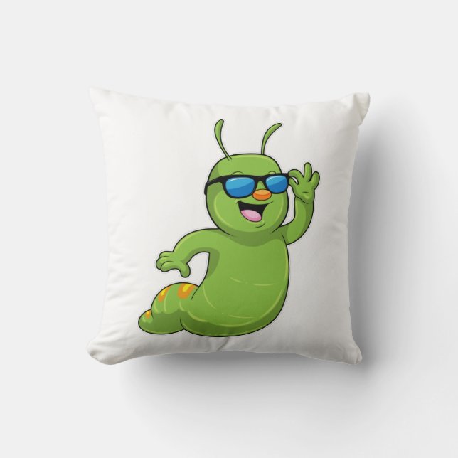 Coussin Caterpillar avec lunettes de soleil (Recto)
