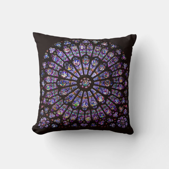 Coussin Cathédrale Notre-Dame de Paris Rose (Recto)