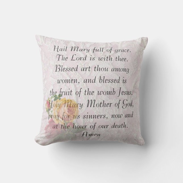 Coussin catholique de "Mary de grêle" de prière (Recto)
