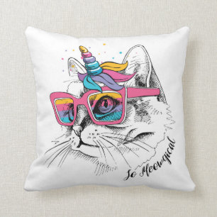 Coussin Caticorn   ainsi Meowgical
