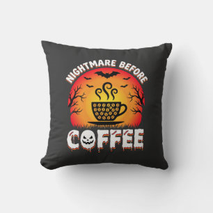 Coussin Cauchemar d'Halloween avant la Bat de café Coucher