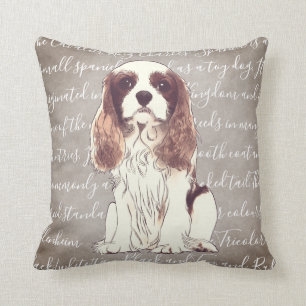 Coussin cavalier d'illustration d'épagneul du Roi