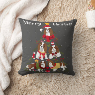 Coussin Cavalier King Charles Spaniel Tree Xmas