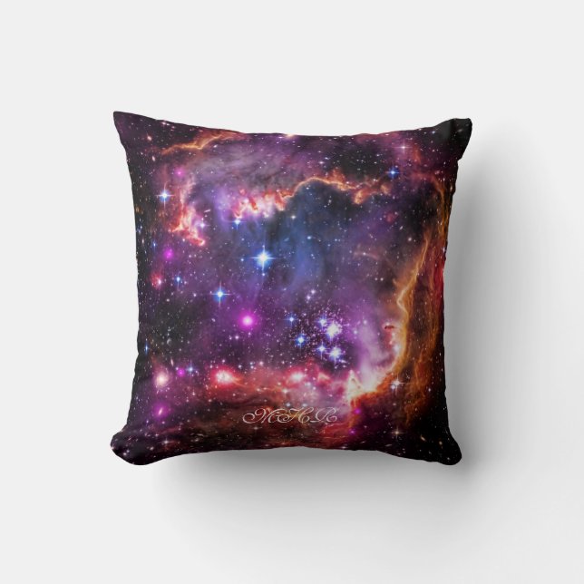 Coussin Caverne étoilée de l'espace d'Aladdins d'initiales (Recto)