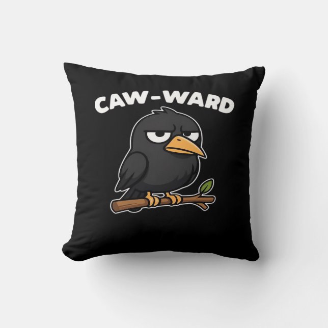 Coussin Caw-Ward Funny Quote (Recto)