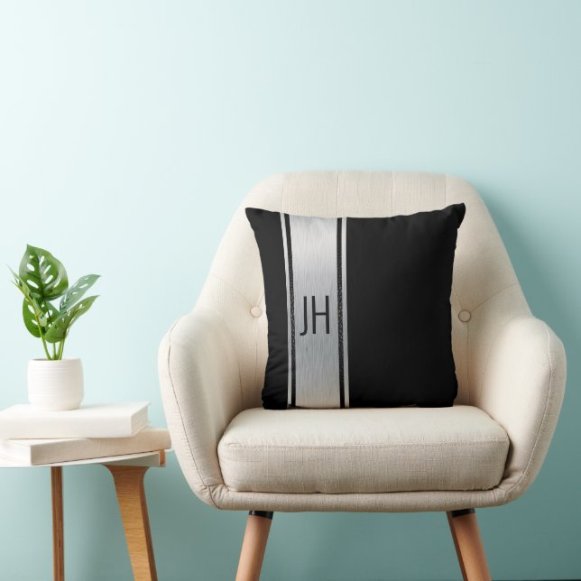 Coussin Ce bachelier noir et blanc nobleman lance l'oreill (Chaise)