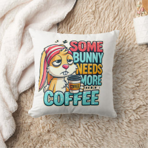 Coussin Ce Joyeux Jour de Pâques, Un Lapin A Besoin De Plu