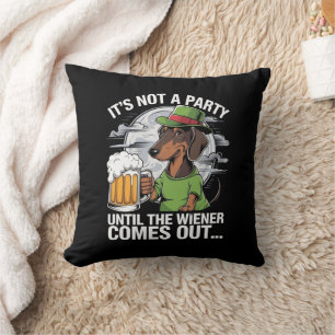 Coussin Ce n'est pas une fête jusqu'à Dachshund Irish Beer