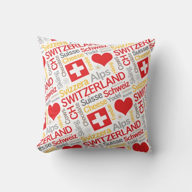 Coussin Ce que j'aime de la Suisse (Recto)